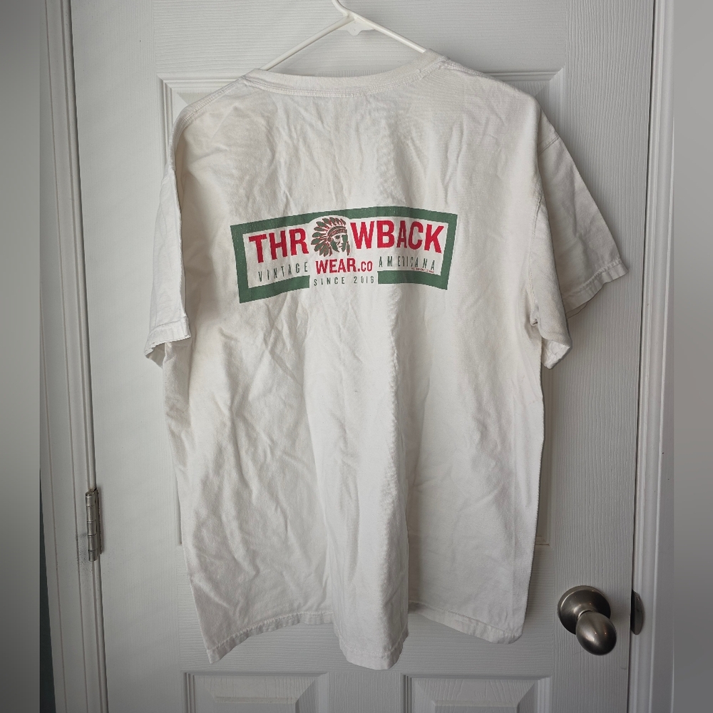 Mens Throwback Wear Co. With Pocket 2-sided Print Tobacco Products Indian Chief